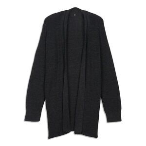 Lululemon | Merino Wool-Blend Ribbed Long Wrap Sweater, Black (Size 4)